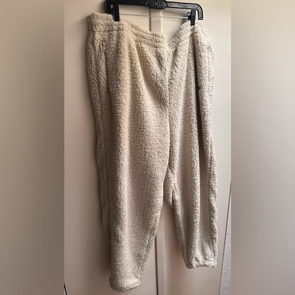 SKIMS Cozy Knit Joggers Sherpa Plush Bone Lounge 2X NWT Soft